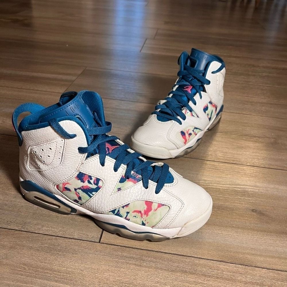 Nike Air Jordan VI 6 Retro Teal Shoe 5Y or Women‎ 6.5